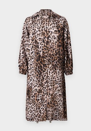 Μακριά παλτό με το μοτίβο λεοπάρ, με μακριά μανίκια, κλείσιμο με φερμουάρ μπροστά και ρυθμιζόμενα κορδόνια στον γιακά και το τελείωμα.