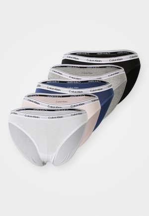 Calvin Klein damesonderbroeken in wit, zwart, grijs, marineblauw en roze, met een zachte katoenmix en een elastische tailleband met logo.