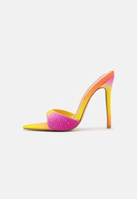 FRANCA - Pantolette hoch - pink/yellow