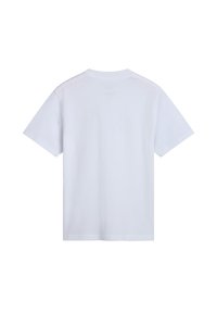 Vit t-shirt i bomull med avslappnad passform, korta ärmar och rundad halsringning. Slät textur, minimalistisk design och inga synliga tryck.
