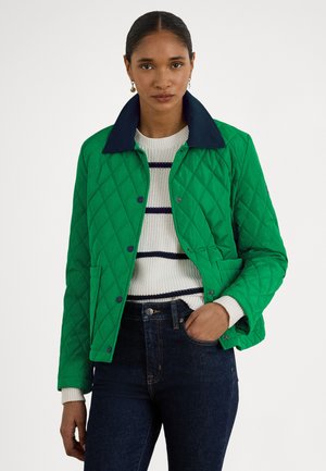 TWILL-TRIM DIAMOND-QUILTED BARN JACKET - Lengva striukė - stem