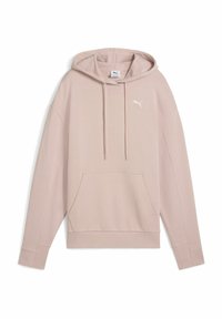 Sudadera de color rosa pálido con un bolsillo delantero, cordones y logo blanco. Fabricada con un tejido suave y con puños y dobladillo acanalados. Diseño de ajuste relajado.