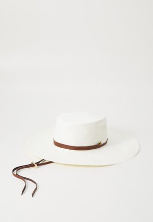 Sensi Studio Chapeau - white straw / cognac leather band