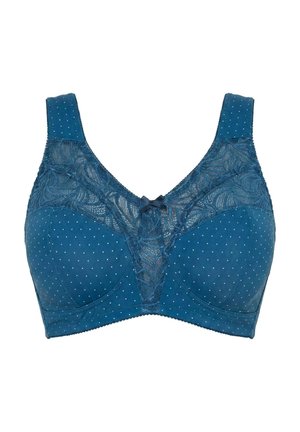 Ulla Popken, DOTS AND LACE RELIEF BRA - Sujetador con aros - dark teal