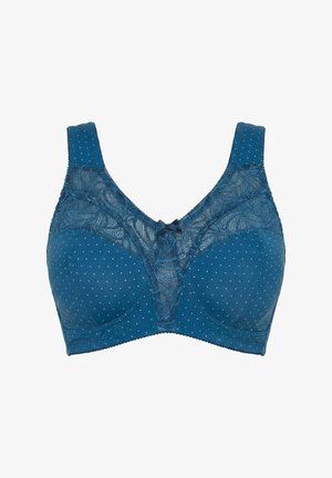 Ulla Popken, DOTS AND LACE RELIEF BRA - Sujetador con aros - dark teal