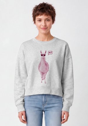 watapparel, LAMA SAGT HI - Sweatshirt - cool heather grey