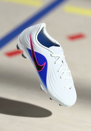 JR TIEMPO MAESTRO CLUB FG/MG UNISEX - Nogometne kopačke za umetno travo - white/black/racer blue/pink blast