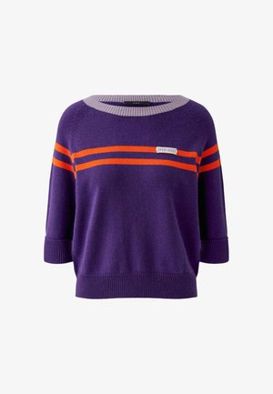 Oui, PULLOVER - Strickpullover - dk violett orange