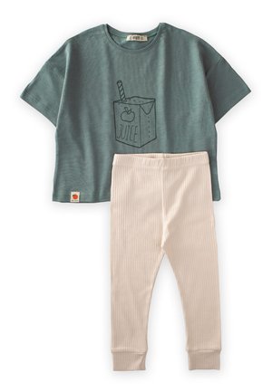 SET - Leggings - Trousers - metallic green