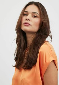 VILA VIELLETTE S/S  NOOS - Základné tričko - tangerine