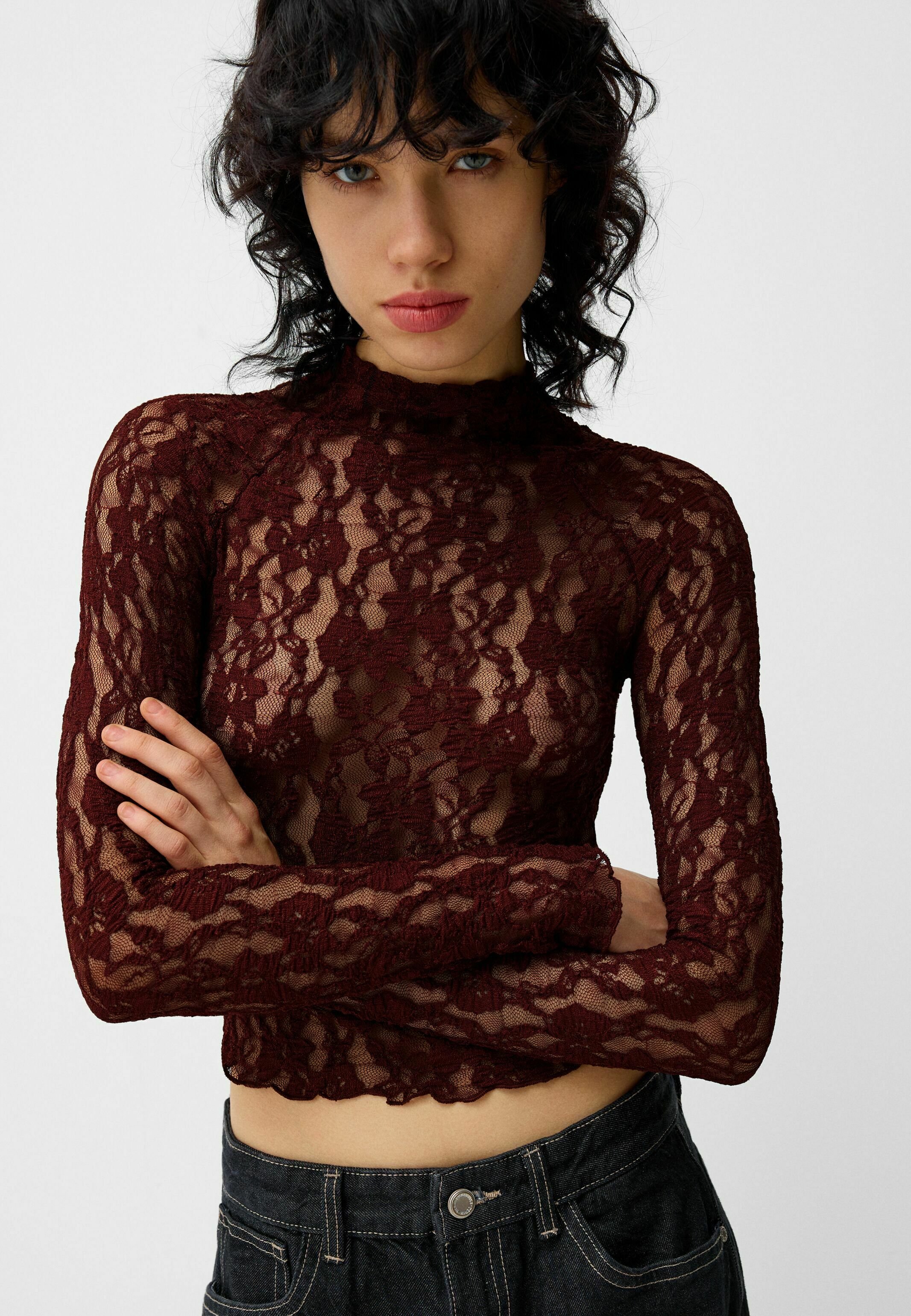 see through long sleeve blouse