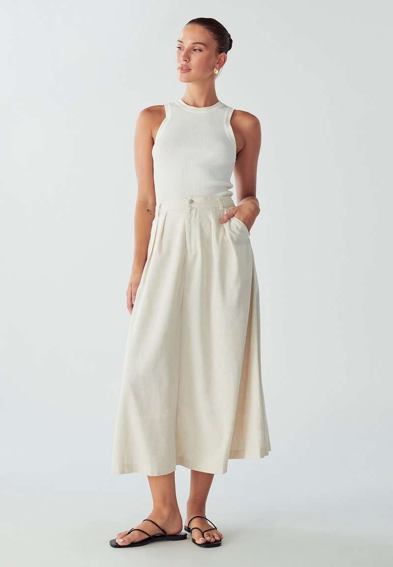 WILLA MIMIE MIDI - Plisovaná sukně - natural