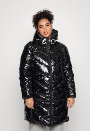 DIAGONAL QUILT LONG COAT - Casaco clássico - black