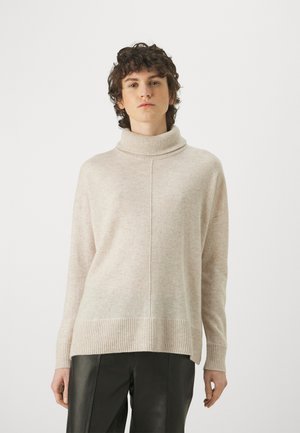 PIECES dam stickad PCMATHILDE - Medium Grey Melange BLACK