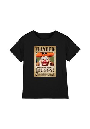 NETFLIX, ONE PIECE BUGGY THE CLOWN PIRATE WANTED POSTER UNISEX - Print T-shirt - black