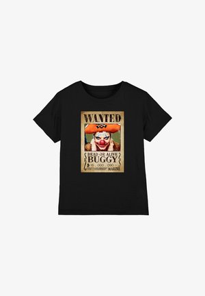 NETFLIX, ONE PIECE BUGGY THE CLOWN PIRATE WANTED POSTER UNISEX - Print T-shirt - black