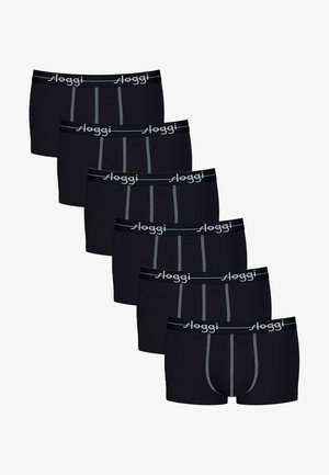 Musta bokserit, jotka on valmistettu puuvillasta, harmaa logo vyötärönauha ja erottuva pystyneulonta. Saatavana kuuden pakettina.