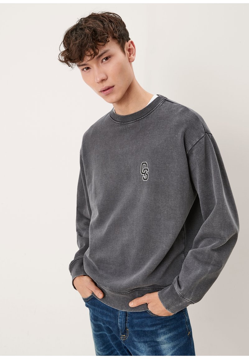 Herren Kapuzenpullover | QS by s.Oliver MIT WASCHUNG Sweatshirt black grey/anthrazit - WF79690 Herren Kapuzenpullover | QS by s.Oliver MIT WASCHUNG Sweatshirt black grey/anthrazit - WF79690