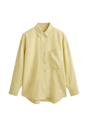 OYSHO LINEN RELAXED - Hemdbluse - light yellow