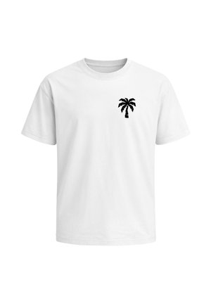 Neverless, HERREN T-SHIRT - MINIMALISTIC PALM - OVERSIZED RELAXED FIT - Print T-shirt - weiß