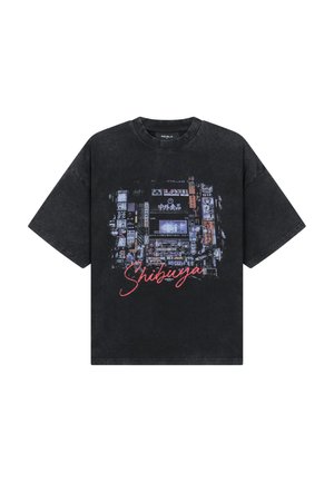 FAVELA, SHIBUYA DISTRESSED T-SHIRT - T-shirts print - black washed