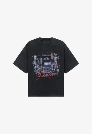 FAVELA, SHIBUYA DISTRESSED T-SHIRT - T-shirts print - black washed