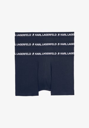 Crne bokserske gaće od mekog pamučnog materijala, prilagođenog kroja, s elastičnim pojasom i "KARL LAGERFELD" logotipom u bijelom.