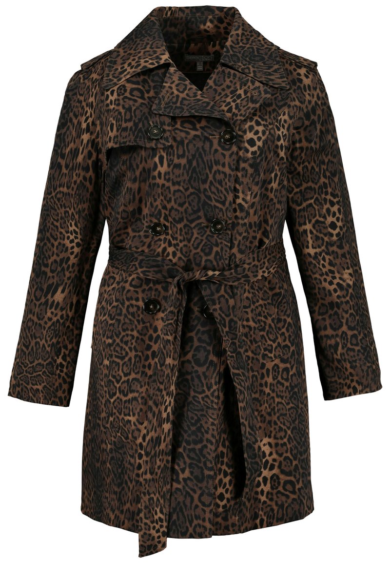 Damen Parkas | Ulla Popken Trenchcoat expresso/braun - FV44285 Damen Parkas | Ulla Popken Trenchcoat expresso/braun - FV44285