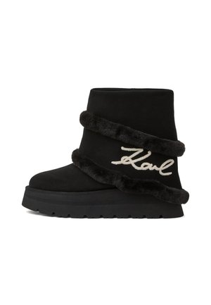 KARL LAGERFELD, SKYLAR FOLD DOWN - Зимни ботуши - black suede