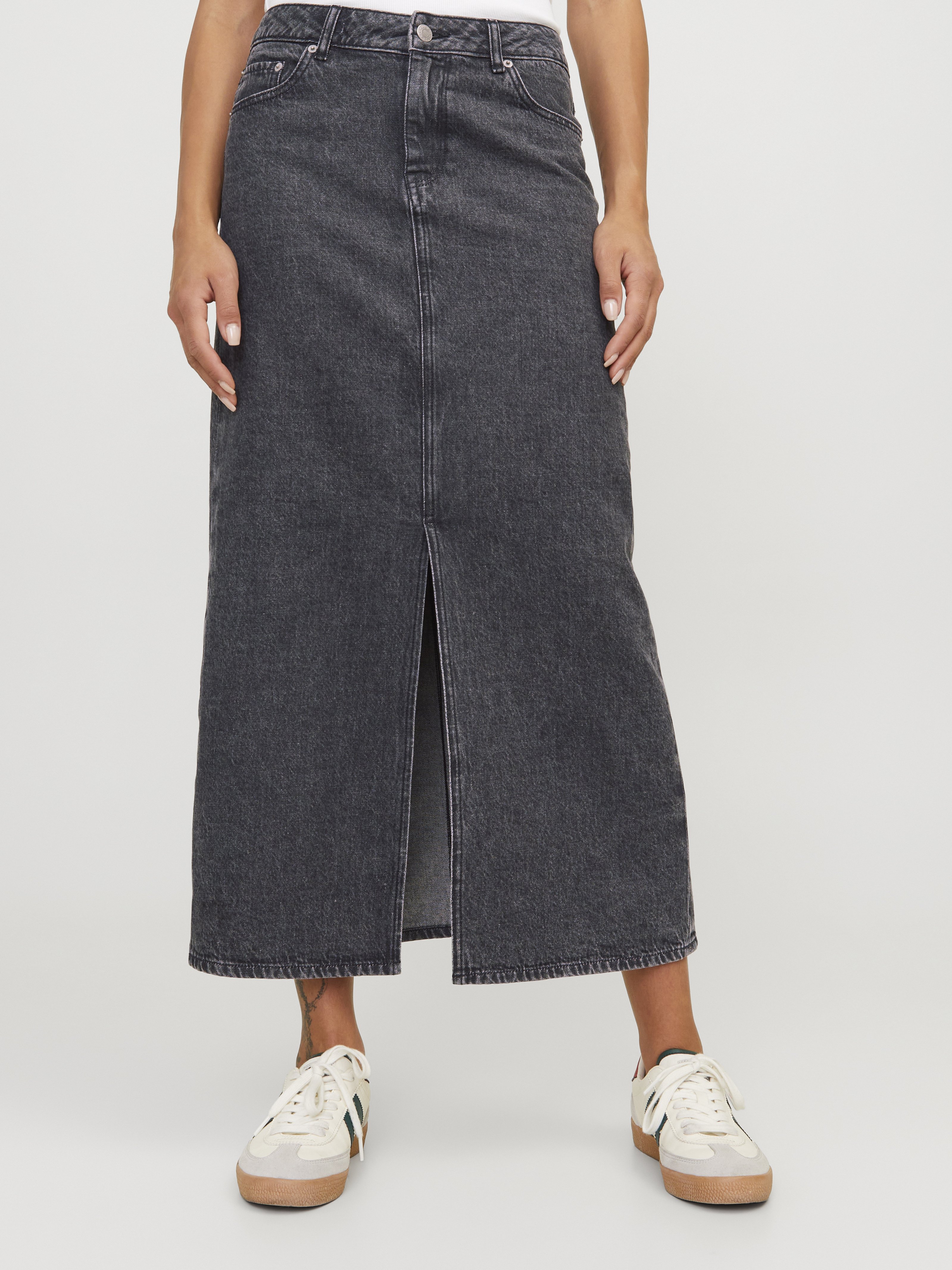 JJXX JXAURA LONG SKIRT - Denim skirt - grey denim - Zalando