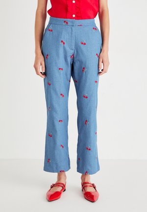 LOLA CROPPED TROUSERS - Pantalon classique - blue