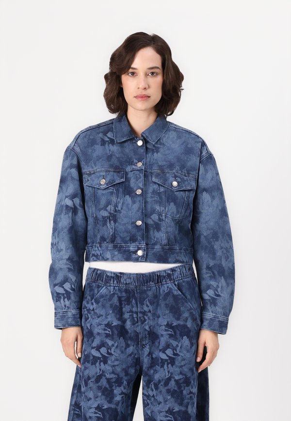FLORAL LASER ICON  - Denim jacket - medium indigo