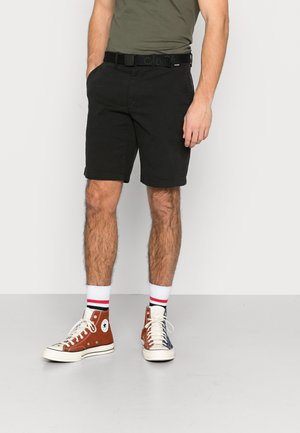 GARMENT DYE BELTED - Shorts - black