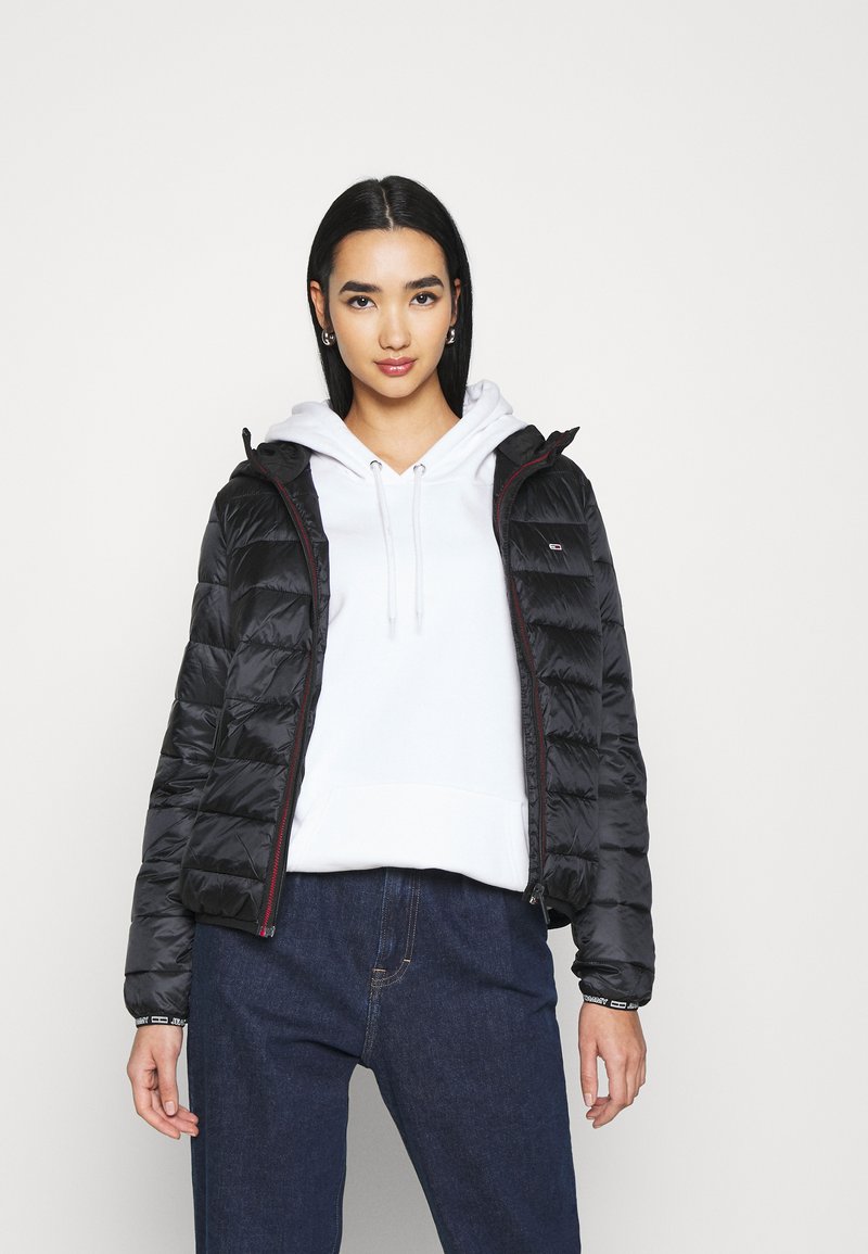 Tommy Jeans QUILTED TAPE HOODED JACKET Winter jacket black Zalando.ie