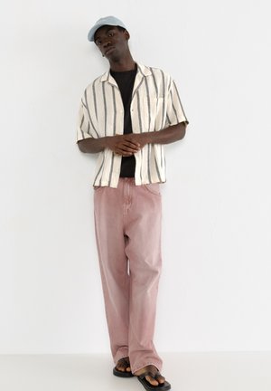 RUSTIC STRIPED SHORT SLEEVE - Shirt - beige