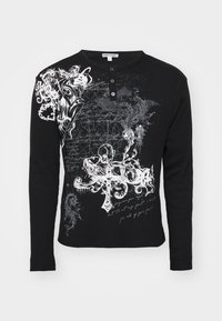 ANOINTED WAFFLE HENLEY UNISEX - Ilgarankovis viršutinės dalies drabužis - black