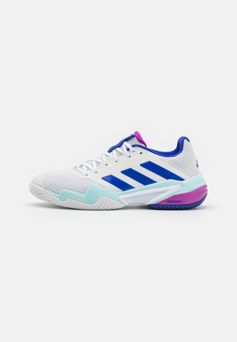 adidas Performance BARRICADE 13 - Tenisice za sve terene - footwear white/lucid blue/semi flash aqua