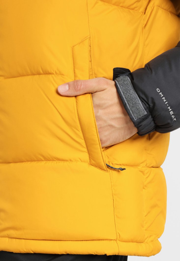 brown northface puffer jacket