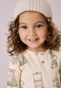 Next LONG SLEEVE REGULAR FIT SET - Tamprės – kelnės - cream christmas bunny characters