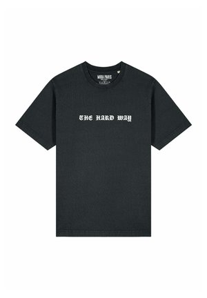 THE HARD WAY PRINT HEAVYWEIGHT - Print T-shirt - washed black