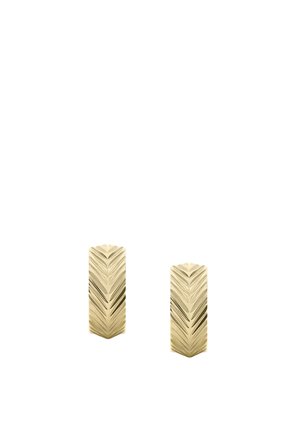 Fossil, FOSSIL WOMEN'S HARLOW LINEAR TEXTURE GOLD-TONE STAINLESS STEEL HUGGIE HOOP EARRINGS, JF04116710 - Kõrvarõngad - gold-coloured