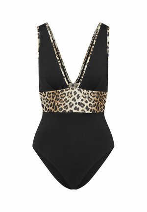 LIU JO, LIU JO ONE-PIECE SWIMSUIT WITH ANIMAL-PRINT INSERT - Uimapuku - black