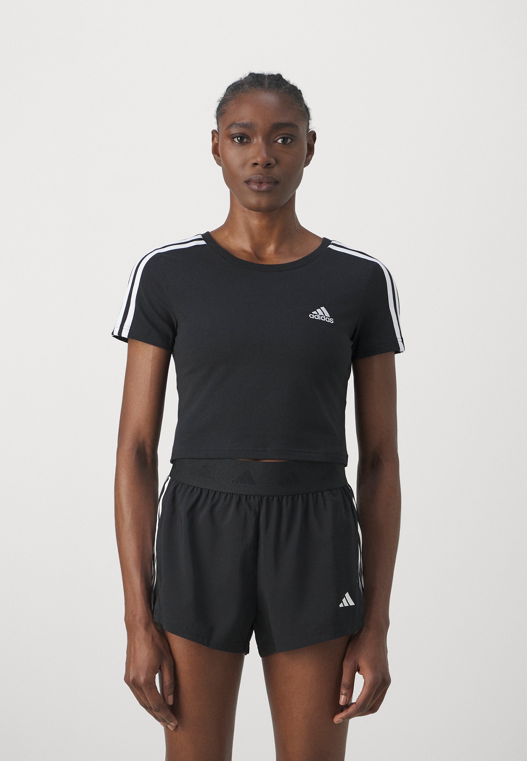 adidas crop top and shorts set