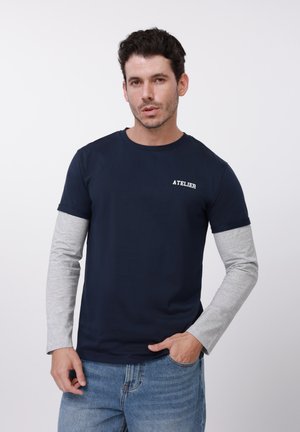 COLOURBLOCK LONG SLEEVE - Langarmshirt - navy/light grey