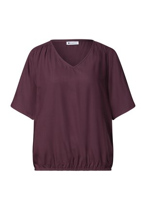 Street One, KURZARM BLUSENSHIRT MIT V-NECK - Blouse - rustic rouge