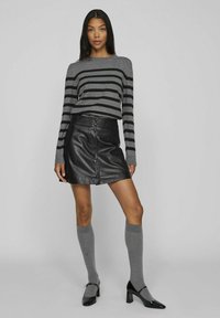 VILA RUNDHALS - Džemper - medium grey melange