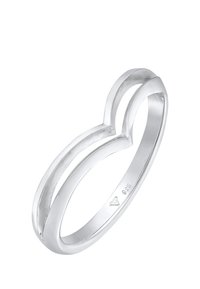 Silberring mit einem eleganten, offenen Design. Verfügt über eine markante, geschwungene Form, gefertigt aus 925er Sterlingsilber mit einer polierten Oberfläche.