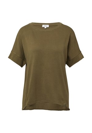 s.Oliver, MIT WASCHEFFEKT UND ROLLSAUM - T-Shirt basic - olivgrün