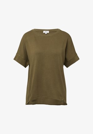 s.Oliver, MIT WASCHEFFEKT UND ROLLSAUM - T-Shirt basic - olivgrün
