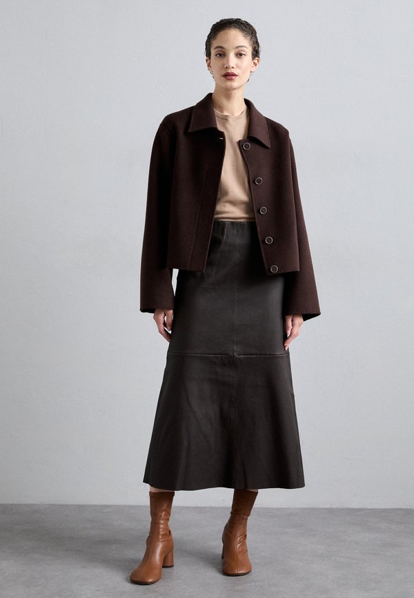 SIMOAS - A-line skirt - dark mahogany3